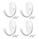 uxcell 4 Pcs Wall Mounted Hook Robe Hooks Single Coat Hanger Hanging Zinc Alloy White