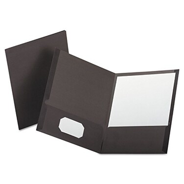 Oxford Linen Finish TwoPocket Folders Gray Letter Size 25 per Box
