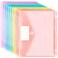 Forvencer Binder Pocket 10 Pack Super Heavyweight Plastic Folders with Tight Closure Binder Folders Side Loading 3 Ring Binder Pocket Binder Dividers with Pockets Letter Size Pastels Series