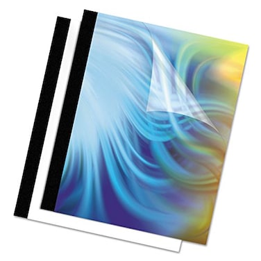 Fellowes 34Inch Binding Covers Thermal 10Pack Black 5256801