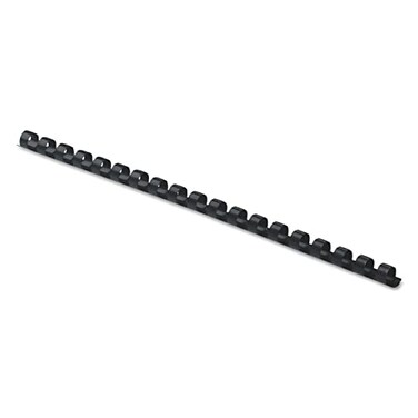 Fellowes Plastic Comb Binding Spines 14 Inch Diameter Black 20 Sheets 100 Pack 52366