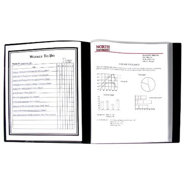 C-Line CLine 12Pocket Bound Sheet Protector Presentation Book 24Page Capacity For 85 x 11Inch Inserts Black 33120