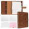 FYY A5 Binder Refillable Planner Notebook 6 Ring PU Leather Binder Journal with Pockets Dividers Refill Paper Brown