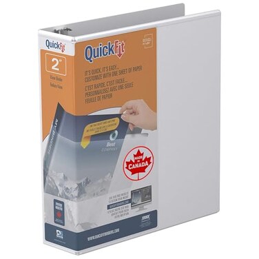 QUICK FIT QuickFit Angle DRing View Binders 475Sheet Capacity 2 Rings 47 Recycled White87030