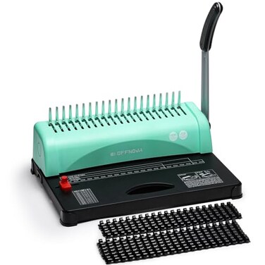 OFFNOVA Binding Machine 21Hole 450 Sheets Paper Comb Punch Binder Machine for Letter Size A4 A5 Paper Easy to Punch Handle Adjustable Margin