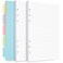 Billtigif A5 Refill Paper Planner Inserts for A5 Binder Budget Planner Journals Notebook 6 Ring Loose Leaf Lined Paper with Binder Dividers 240 Pages White