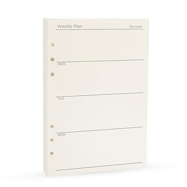 Harphia A5 Weekly Planner Refills Planner Inserts 6Ring Planner Refill for Notebook Journal Tracker Undated 45sheets90pagesA5 559 x 827Weekly