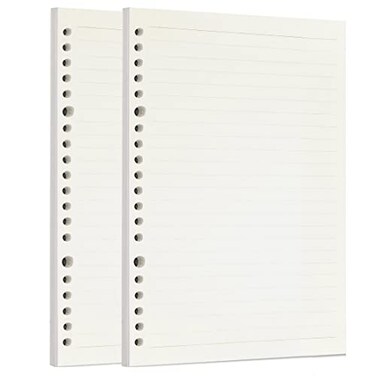 Zelten Loose Leaf Punched Paper Refills Paper for Personal Organizer Diary Notebook Refillable Planner Lined A520 Hole