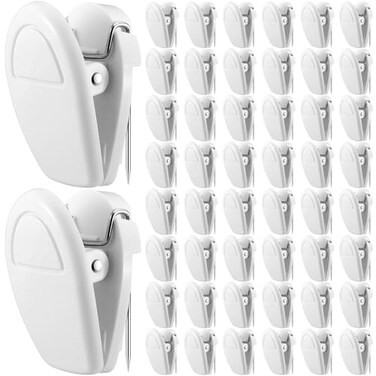 Fullhawl 50 Pcs Plastic Panel Wall Clip Cubicle Clips Office Fabric Panel Wall Cubicle Accessories Hooks Hangers for Photo Frame Picture Notes Memos Office School 40Sheet CapacityWhite