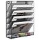 EasyPAG 5 Tier Wall File Holder Mesh Hanging Folder Organizer with Classify Label Versatile Desk File Holder Vertical Wall Mounted Mail Organizer for Office Home Cubicle Black