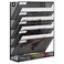 EasyPAG 5 Tier Wall File Holder Mesh Hanging Folder Organizer with Classify Label Versatile Desk File Holder Vertical Wall Mounted Mail Organizer for Office Home Cubicle Black