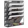 EasyPAG 5 Tier Wall File Holder Mesh Hanging Folder Organizer with Classify Label Versatile Desk File Holder Vertical Wall Mounted Mail Organizer for Office Home Cubicle Black