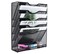 EasyPAG 5 Tier Wall File Holder Mesh Hanging Folder Organizer with Classify Label Versatile Desk File Holder Vertical Wall Mounted Mail Organizer for Office Home Cubicle Black Closed Sides