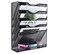 EasyPAG 5 Tier Wall File Holder Mesh Hanging Folder Organizer with Classify Label Versatile Desk File Holder Vertical Wall Mounted Mail Organizer for Office Home Cubicle Black Closed Sides