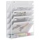 EasyPAG 5 Tier Wall File Holder Mesh Hanging Folder Organizer with Classify Label Versatile Desk File Holder Vertical Wall Mounted Mail Organizer for Office Home Cubicle White
