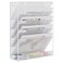 EasyPAG 5 Tier Wall File Holder Mesh Hanging Folder Organizer with Classify Label Versatile Desk File Holder Vertical Wall Mounted Mail Organizer for Office Home Cubicle White