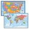 Palace Learning 2 Pack USA Map for Kids Blue Ocean World Map LAMINATED 18 x 29