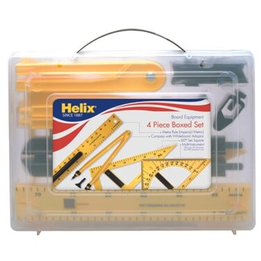 Helix Magnetic Whiteboard Geometry Set 4 Piece Teaching Kit for Classroom Large Magnetic Math Tools for Whiteboards Blackboards Durable Easy to Store