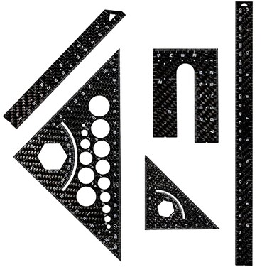 CARBON 13 5 Piece Carbon Fibre Geometry Set by Carbon13 Architecture Drafting Tools Engineering Tools for Engineer Professional Drafting Square Triangle Drawing Ruler Set