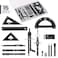 Mr. Pen Mr Pen Professional Geometry Set 15 pcs Drafting Tools with Protractor Compass Metal Ruler Triangles Pens Pencils Complete Geometry Drafting Kit for Architects Engineers Students