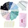 Yoption 32Pcs Cash Envelope System 15 Pack Waterproof Reusable Plastic Budget Envelopes 15 Pcs Expense Tracking Budget Sheets and 24 Bill Planner Stickers Marble Print