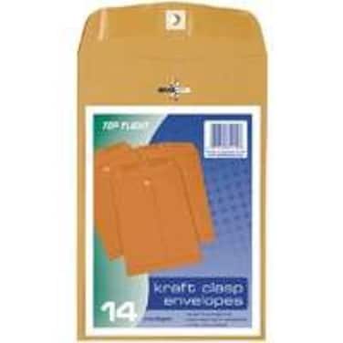 Top Flight Clasp Envelopes Gummed and Clasped Closure 6 x 9 Inches Brown Kraft 14 Envelopes per Pack 6911066