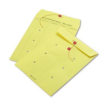 Quality Park InterDepartmental Envelopes with String Button Closure Yellow