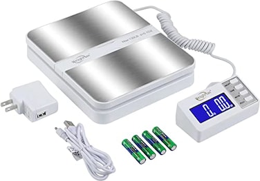 Weighmax 130Lb x01OZ Extended Display Digital Shipping Postal Scale White
