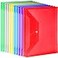 LEOBRO Plastic File Folders 12 PCS A4 Plastic Envelopes with Snap Closure Folders for Document Reusable File Bags Document Holder for School Office