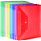 LEOBRO Plastic File Folders 12 PCS A4 Plastic Envelopes with Snap Closure Folders for Document Reusable File Bags Document Holder for School Office
