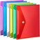 LEOBRO Plastic File Folders for Documents 6 PCS Plastic Envelopes Reusable Clear File Folders File Bags Document Holder A4 Size