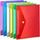 LEOBRO Plastic File Folders for Documents 6 PCS Plastic Envelopes Reusable Clear File Folders File Bags Document Holder A4 Size