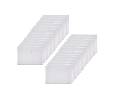 YESSART Clear String Closures Poly Envelopes Side Opening Folder Pocket Pack of 40 Bottom with Expanding Gusset 40 Pack
