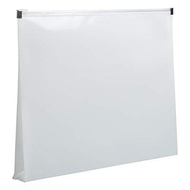 JAM PAPER Plastic Envelopes with Zip Closure Letter Booklet 9 34 x 13 White 12Pack