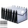 Abgream 7 Pack File Folder Expandable Poly Envelopes B4 Plastic Document Folder Button Closure Waterproof File Pouch with 7pcs Black Gel Ink Pens for School Office Supplies Black