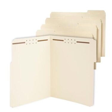 Staples Reinforced Tab Fastener Folder Letter Size Manila Pressboard Durable Construction 50Pack