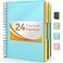 Forvencer 24 Pocket Project Organizer 13cut Tab Binder Organizer with Sticky Labels Multi Pocket Folder with Zipper Pouch Folder Binder Spiral Pocket Notebook Office Supplies