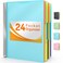 Forvencer 24 Pocket Project Organizer 13cut Tab Binder Organizer with Sticky Labels Multi Pocket Folder with Zipper Pouch Folder Binder Spiral Pocket Notebook Office Supplies
