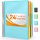 Forvencer 24 Pocket Project Organizer 13cut Tab Binder Organizer with Sticky Labels Multi Pocket Folder with Zipper Pouch Folder Binder Spiral Pocket Notebook Office Supplies