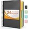 Forvencer 24 Pocket Project Organizer 13cut Tab Binder Organizer with Sticky Labels Multi Pocket Folder with Zipper Pouch Folder Binder Spiral Pocket Notebook Office Supplies