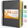 Forvencer 24 Pocket Project Organizer 13cut Tab Binder Organizer with Sticky Labels Multi Pocket Folder with Zipper Pouch Folder Binder Spiral Pocket Notebook Office Supplies