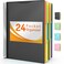 Forvencer 24 Pocket Project Organizer 13cut Tab Binder Organizer with Sticky Labels Multi Pocket Folder with Zipper Pouch Folder Binder Spiral Pocket Notebook Office Supplies