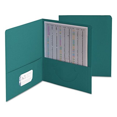 Smead TwoPocket Heavyweight Folder Letter Size Teal 25 per Box 87867