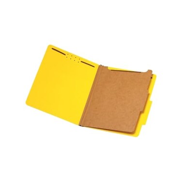 Pendaflex Classification Folders Standard 1 Divider Embedded Fasteners 25 Cut Tab Yellow Letter Size 10BX 23734