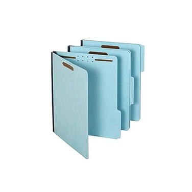 Staples 60 Recycled Pressboard Classification Folder 2 Expansion Letter Size Blue 25Box ST384868384868