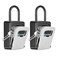 Fayleeko Portable Key Lock Box Upgrade Clearly Visible Numbers Lock Box Wall Mounted for House Key 5 Key Capacity Weatherproof Resettable Code 2 Pack Gray