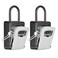 Fayleeko Portable Key Lock Box Upgrade Clearly Visible Numbers Lock Box Wall Mounted for House Key 5 Key Capacity Weatherproof Resettable Code 2 Pack Gray