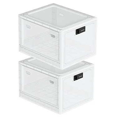 SANIDIKA 2 Pack Large Refrigerator Lockable Box Childproof First Aid Locking Box Pill Case Medical Organizer Ipad Tablet Phone Jail