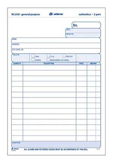 Adams General Purpose Unit Sets 567 x 85 Inches 2Part Carbonless WhiteCanary 100 Sets per Pack NC2581