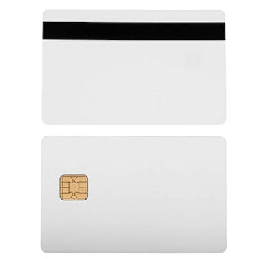 Bodno J2A040 Chip Java Jcop Cards WHico 2 Track Mag Stripe Jcop2136K 10 Pack White with Black Mag